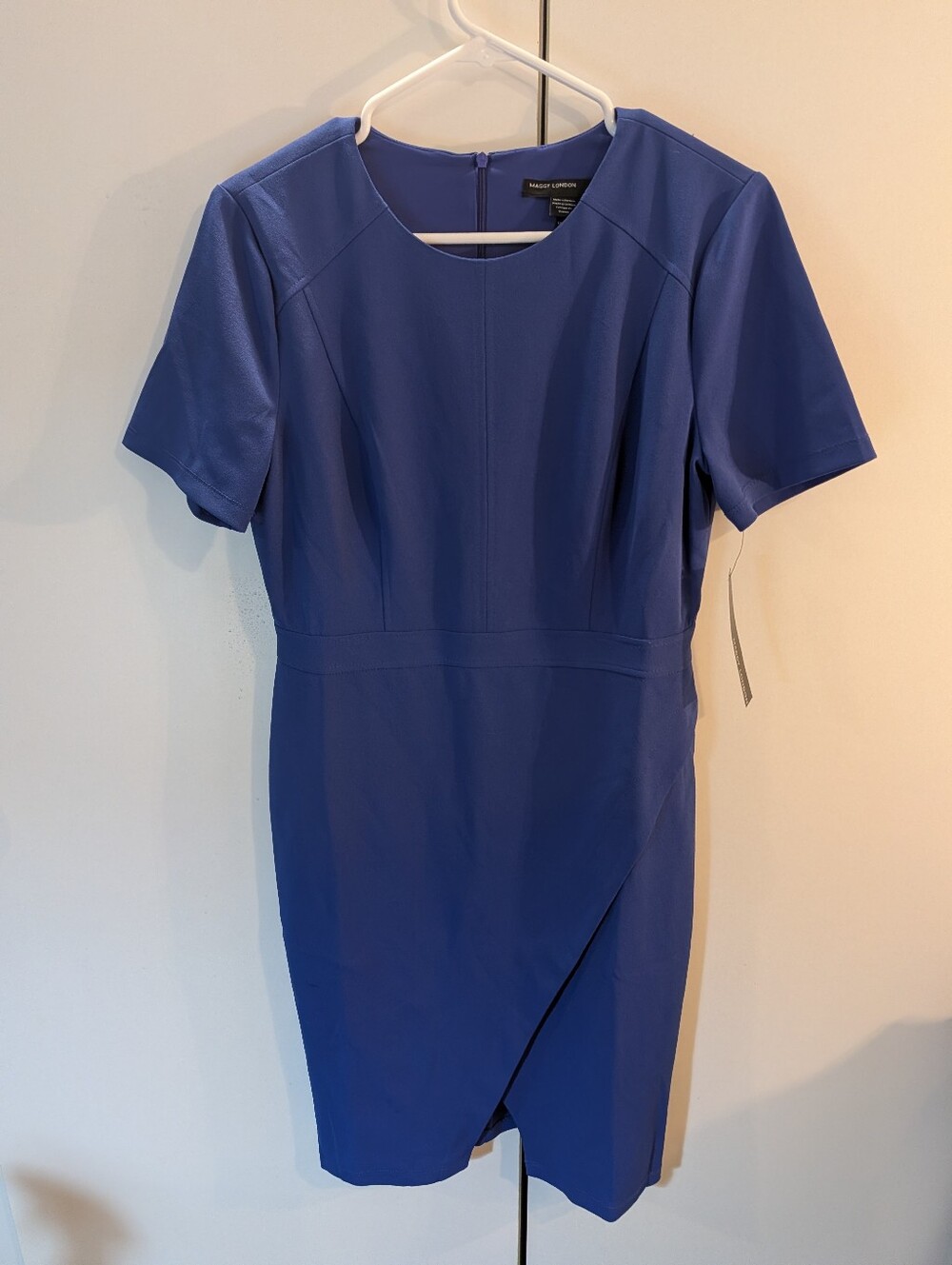 Maggy London Cobalt Blue Short Sleeve Sheath Dress Size 10 NWT